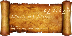 Ásványi Áron névjegykártya